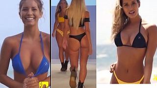 Сексуальная модель Sierra Skye вертит упругой жопкой на подиуме и на пляже